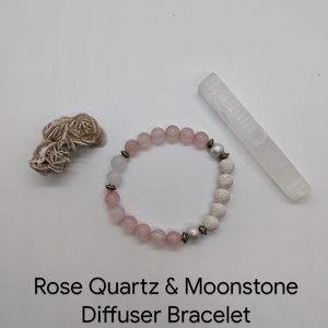 Rose Quartz and Lava Diffuser Bracelet